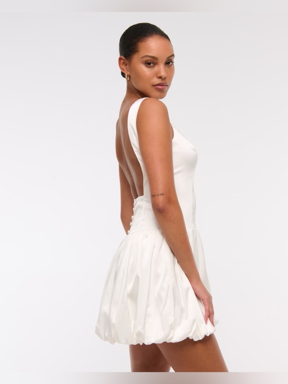 Abercrombie White Sleeveless Open-Back Mini Dress